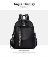Mochila Grande De PU Negro Para Mujer Bolsa De Viaje Solida Harajuku Estudiante Escuela Unisex Mochila De Alta Calle - details 0
