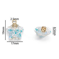 10Pcs Bolas De Sándwich Luminoso 17x19mm Estrella De Cinco Puntos Encantos Colgantes Para Collar Y Aretes Hechos De Vidrio Para Creación De Joyería DIY - details 1