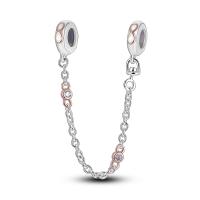 Cadena De Seguridad Platinada De Plata Con Bolas Para Pulsera Original Joyería Hecha a Medida Clip De Estopilla Charm Adecuado Para Joyería - details 4