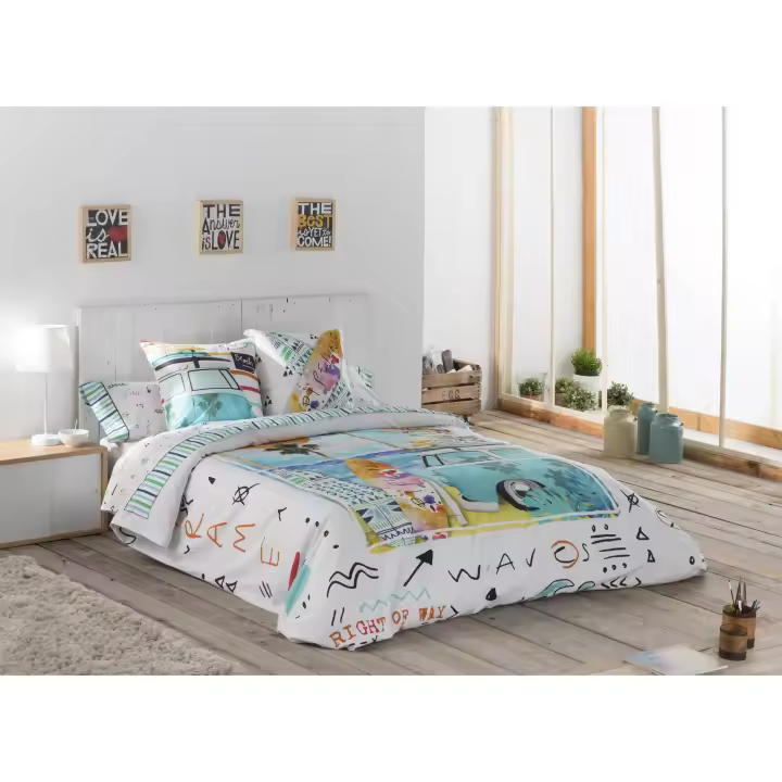 JVR - Funda nórdica juego de 2 piezas modelo BEACH - Tejido 100% Algodón - Fabricado en España - Cama 90/105/135/150/160/180 - 1