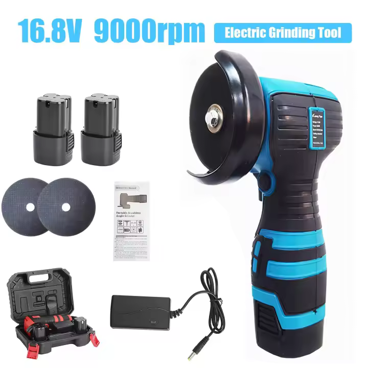 Amoladora Angular Inalámbrica de 16.8V, 550W, 9000rpm con Batería de Litio - Mini Máquina Pulidora y Amoladora Eléctrica de Corte de Diamante - 1