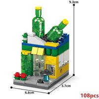 Kit De Bloques De Construcción DIY Para Niñas Y Niños Edad 6-12 Años Estilo Moderno Venta Individual Modelo De Casa Y Tienda De Café Bloques De Comida Para Juego De Calle - details 8