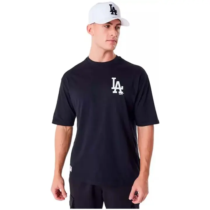 Camiseta de Manga Corta New Era La Dodgers League Essentials Oversized para hombre en color negro - 1