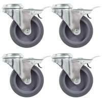 vidaXL Ruedas Giratorias Agujero Pasador y Frenos Dobles 75mm Almacén Útil Cantidad 4 unidades,  8 unidades,  12 unidades y mas - details 0