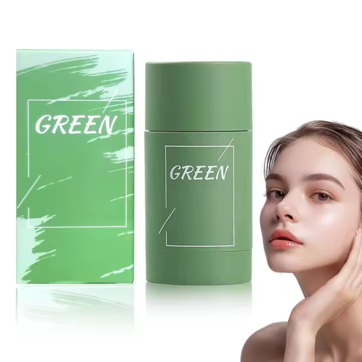 Pasta limpiadora de té verde, barra de arcilla de té verde para el rostro, mascarilla para eliminar puntos negros para hombres y mujeres con todo tipo de piel (1 unidad) - 1