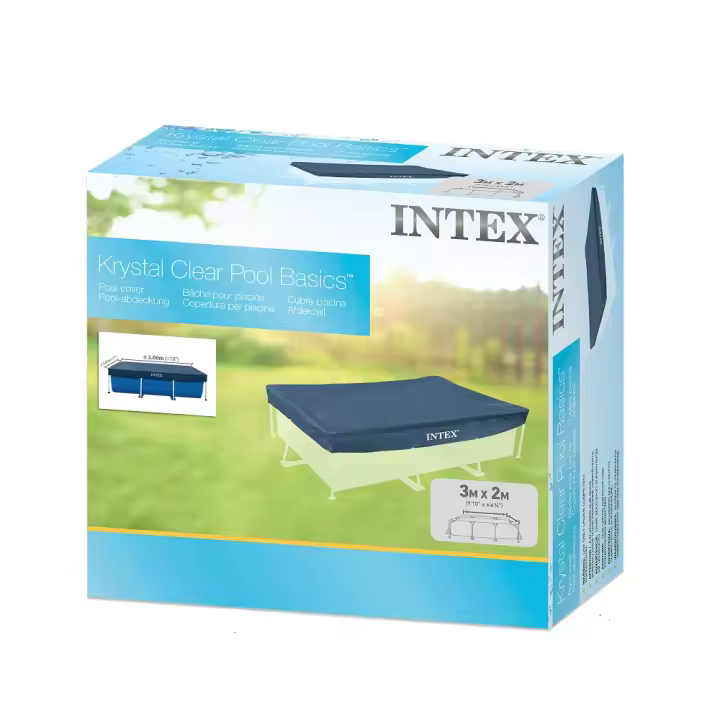 Intex 56058 - Cobertor piscina rectangular Prisma/small frame 300 x 200cm, Color Azul - Piscina NO incluida-. - 1