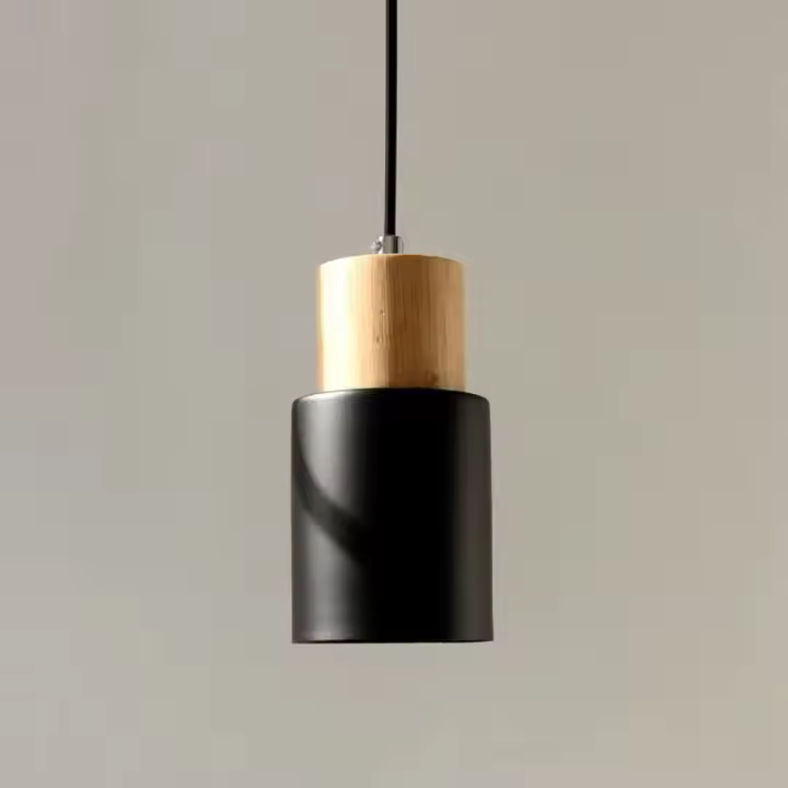 Lámpara Colgante Minimalista Para Dormitorio Y Barra Moderna Nórdica Individual Sin Bombillas Incluidas Metal Blanco Y Negro - 1