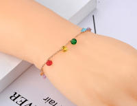 Pulsera De Cadenas Bohemia Playa Lokaer Para Mujer Con Cristales CZ Coloridos Pulsera De Encanto Acero Inoxidable Y Titanio B20114 - details 6
