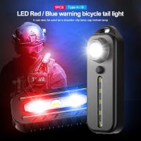 Luz De Emergencia LED Roja Y Azul Con Clip Recargable USB Luz De Seguridad Intermitente Para Hombro Torcha De Aviso Para Bicicleta Luz De Cola De Seguridad - details 0