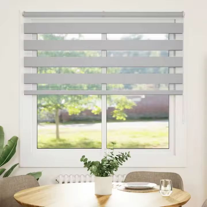 Estor cebra gris claro 150x150cm tejido ancho 145,9cm poliéster - 1