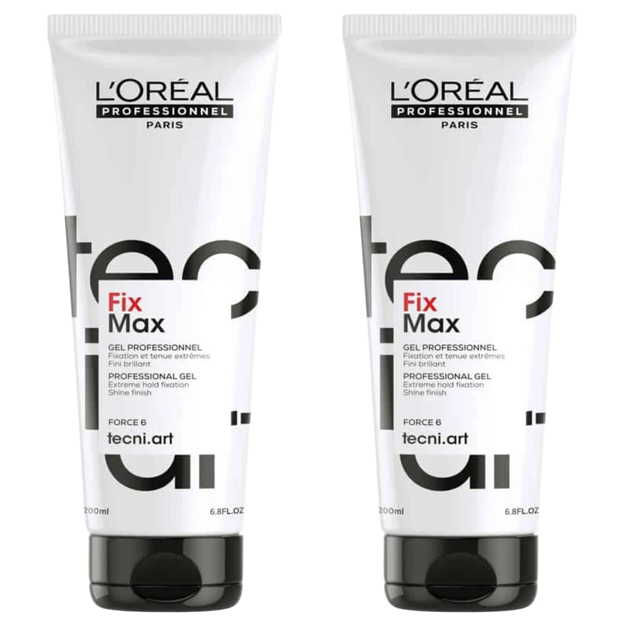 Pack x2 L’Oréal Professionnel Tecni Art Fix Max Gel 200ml – Fijación Extrema y Brillo Profesional