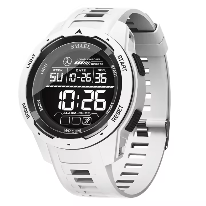 Reloj Deportivo SMAEL Para Hombres Multifuncional Con Alarma Pantalla De Silicona Azul Luz De Alarma Digital Reloj De Pulsera Joven - 1