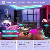 Tira LED RGB Inteligente Tuya WiFi DC 12V 5050 Para Decoración De Dormitorio Compatible Con Alexa Control De Color Cambio Voz Control Remoto Para Sala De Estar - details 4