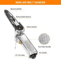 Bricolaje Herramienta De Pulido Y Lijado 3/8" Air Belt Sander Con Muela De Engranaje Para Compresor Aire Pneumática Herramienta De Lijado 330x10mm - details 2