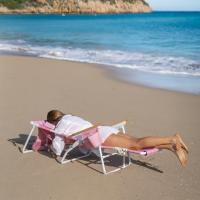 Flamingueo Silla Playa Plegable Reclinable 5 Posiciones Agujero Cabeza y Brazos Reposapiés 3 Posicones Asas Mochila Bolsillo Insulado y Posavasos Aluminio y Poliéster 67,3 x 72,2 x 101,3 cm - details 5