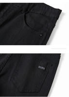 Jeans Negros Puros Para Hombre Estilo Coreano Moda Recta Cómodos Y Elásticos Clásicos De Negocios Talla Media Longitud Completa - details 9