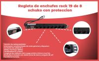 Banner - Regleta de enchufes rack 19 de 8 schuko con proteccion
