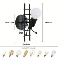 Lámpara De Pared Moderna Creativa Con Diseño De Hombre Escalando Compatible Con Dormitorio Pasillo Habitación De Niños Iluminación Interior Decorativa Industrial - details 3
