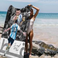 Toalla De Playa Absorbente Y Suave De Microfibra Con Diseño De Fútbol Y Messi Toalla De Baño Para Yoga Natación Running Montañismo 30x60 Cm - details 4