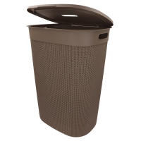 Curver - Cesto de ropa sucia multiusos, marrón, blanco o gris, asas laterales, resistente al agua y fácil de limpiar, plástico reciclado, cesta colada, diseño moderno y elegante, accesorios de hogar, limpieza y orden - details 0