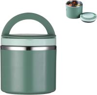 Termo de acero inoxidable para alimentos, 1 L, a prueba de fugas, termo para alimentos, recipiente térmico con asa (verde) - details 0