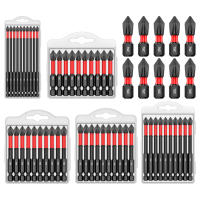Juego De 10 Piezas De Bitas De Destornillador De Impacto Magnético PH2 Antideslizantes Largas Para Perforación Y Herramientas Eléctricas Acero De Carbono Multifuncional - details 0