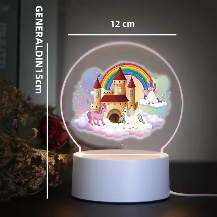 Lámpara De Noche LED Princesa Torre Para Decoración De Habitación Infantil Regalo De Navidad Luz 3D Para Dormitorio - 1