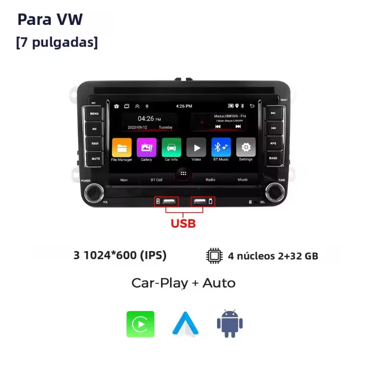 MEKEDE Radio Para Coche Android Auto Carplay 7'' 9'' Para VW Passat 6 7 CC Polo GOLF 5 6 Touran T5 Con BT WiFi FM Sistema Inteligente De Automóvil - 1