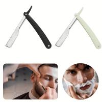 Afeitadora Manual Tradicional Para Hombres Cuchillo De Acero Inoxidable Porta Afeitar Facial Y Barba Epilador De Pelo Estilo Antiguo - details 0