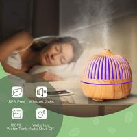 Difusor eléctrico de aceite esencial de 180ml USB, mini humidificador para el hogar, oficina, dormitorio, Apagado Automático/7 luces de colores/silencioso-Grano de madera claro - details 0