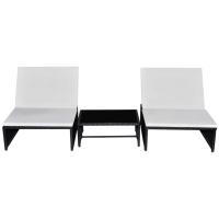 vidaXL Sillas de jardín reclinables con mesa 2 uds ratán PE Marrón y blanco, Negro y blanco, Gris Sillas de Exterior Ideal para jardín, playa, piscina, terraza Tumbona Piscina Tumbonas Playa Tumbonas Jardín Exterior - details 0