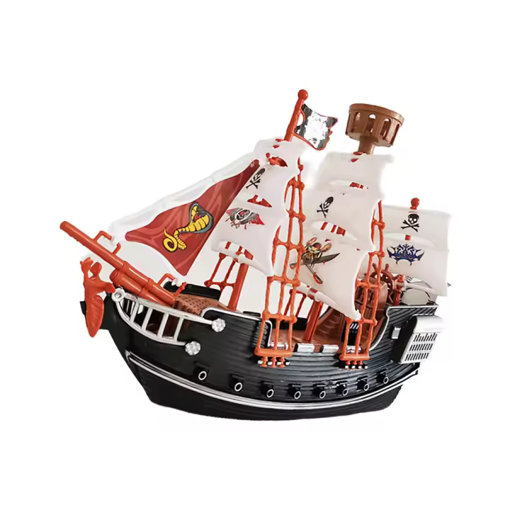 Modelo De Barco Pirata Juguete Para Niños Decoración De Sala De Estar Y Habitaciones Regalo De Juguetes Antiguos Retro - 1