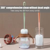 4-pack soft sponge cleaning brushes with plastic handles, baby bottle - details 2