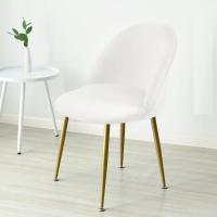 Cubierta De Silla De Velours 1pc Color Sólido Estilo Europeo Resistente a La Suciedad Stretch Para Sala De Comedor Hogar Bodas Hoteles - details 30