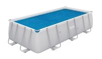Cobertor Solar de Burbujas BESTWAY para Piscina Desmontable de varias medidas y modelos: rectangular y circular de fácil instalación sobre el agua. El plástico evita que el agua se ensucie y lo calienta, en cierta medida. - details 11