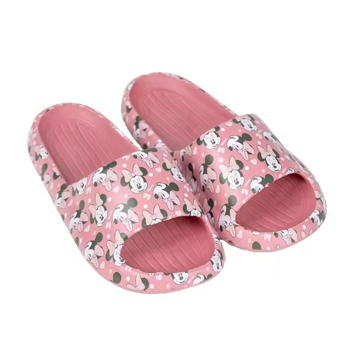 Chanclas Pala Minnie Mouse Faces Rosas Niña - 1