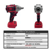 Llave De Impacto Eléctrica Sin Cable 520N.M 1/2 Pulgada Destornillador Para Batería Makita 18V Herramienta De Potencia Para DIY En El Hogar - details 1