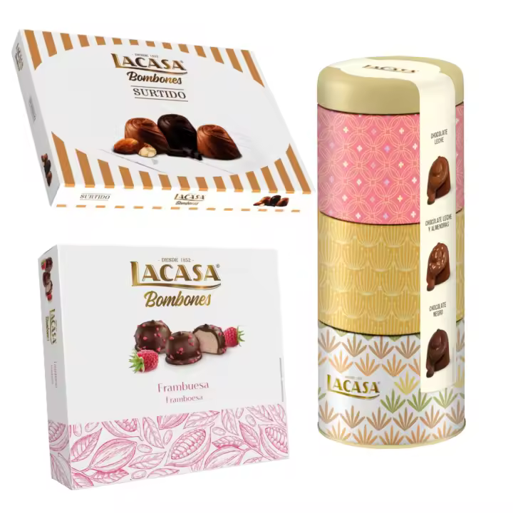 Pack Lacasa bombones surtido lata 180 G & bombones surtido 95 G & bombones frambuesa 200 g - 1