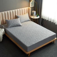 Sábana Impermeable Con Cinturones Elásticos Tamaño Queen/King Color Sólido Protector De Matrícula Para Cama Doble - details 5
