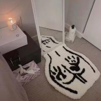 Carpetas Suaves De Terciopelo Para El Baño Non-Slip Absorbente De Agua Alfombra De Mano Hecha Para Dormitorio Cocina Toilette - details 0