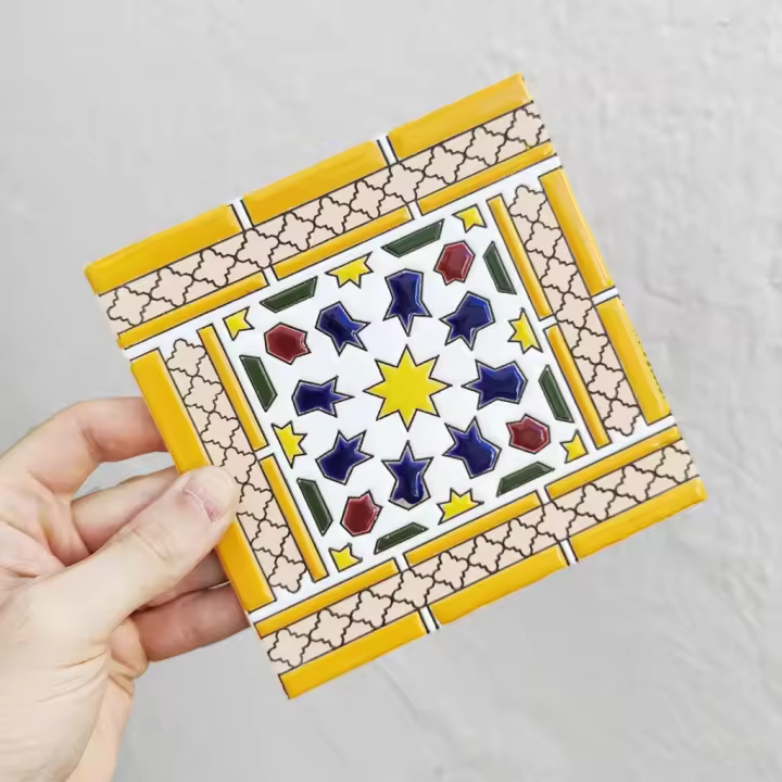 Azulejos de 15cm (6") cerámica andaluza - Spanish tiles for DIY, Decorative tiles, mosaic tiles, ceramic tiles, coaster, Spain tiles - 1