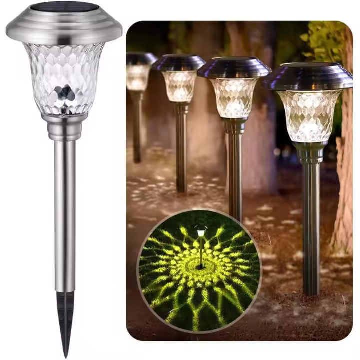 Iluminación de Jardín (2 Unidades), impermeable, Automático, inanimada, Alimentación por Energía Solar, para césped, patio, entrada de vehículos, 11.9X41.9 cm - 1