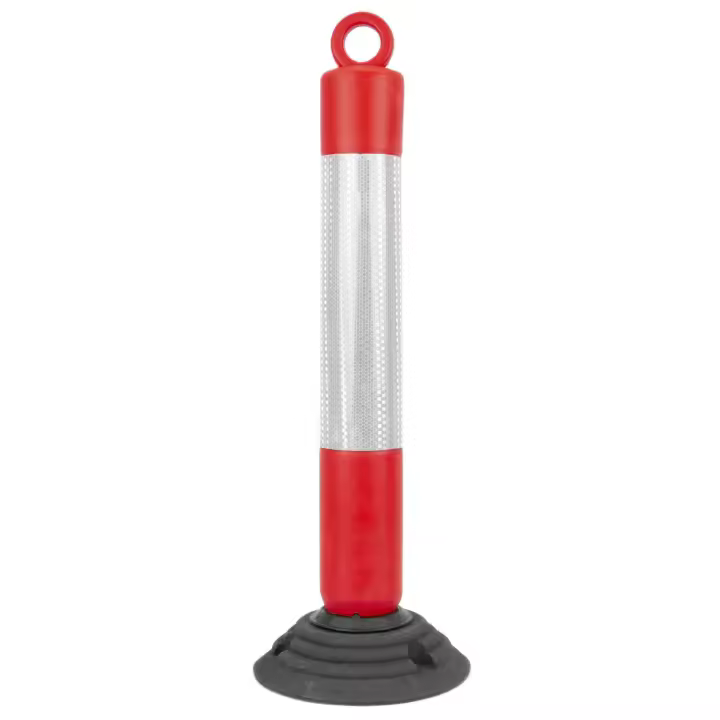 Poste de señalización y balizamiento para tráfico 800x100mm con base de caucho - PrimeMatik - 1