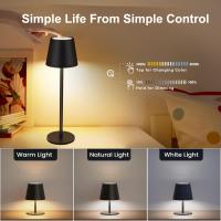 Lámpara De Escritorio LED Táctil Recargable 3 Colores Ajustable Para Dormitorio Sala De Estar Bar Comida Lectura Iluminación - details 2
