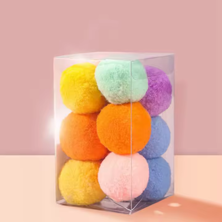 Juguetes Interactivos Para Gatos Y Perros Bolas De Terciopelo Coloridas Juguete Suave Para Juegos Divertidos Y Adorables - 1