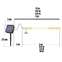 Cadenas De Luces Solares LED 20-100 IP65 Impermeables Para Jardín Navidad Decoración 12M Luces De Fairy Solar Autónoma Modernas - details 0