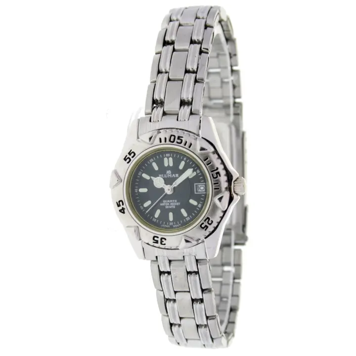 Blumar Bl-09102  Reloj Para Para Mujer Color Plateado - 1