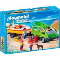 PLAYMOBIL 4144 Vacaciones Coche Familiar  +Lancha - details 0