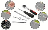 Juego De Llaves De Fijación De 46 Piezas Para Coche Motocicleta Bicicleta Herramientas De Reparación Combinadas Llaves De Fijación De Manga Destornilladores - details 6