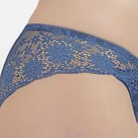 Conjunto de lencería sexy push up de mujer color azul antracita con encaje y transparencias Le Côté Chic - details 2